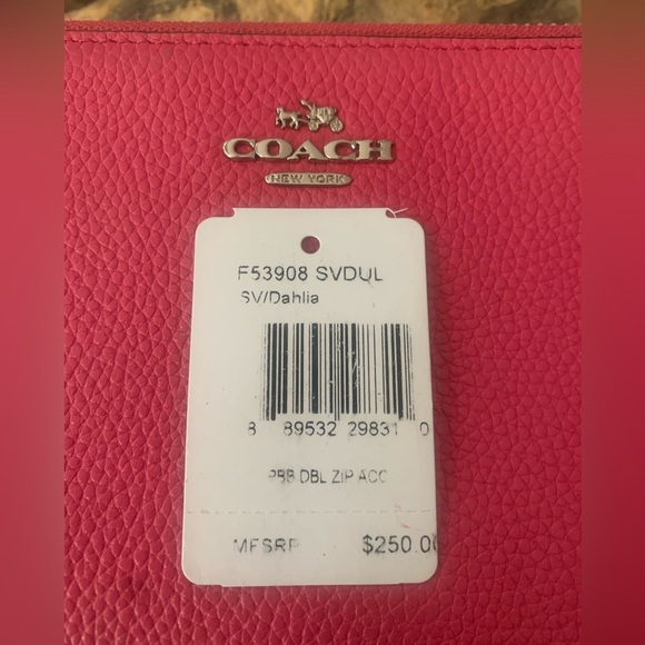 Coach Pink Leather Wristlet Wallet - Picture 15 of 16